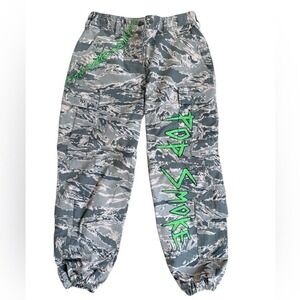 Camo Joggers‎ Pop Smoke Rap Upcycled Air Force Airman Battle Button Fly Size 10R